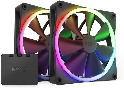 NZXT F140 RGB 140mm Black 2-pack & RGB Controller (RF-R14DF-B1)