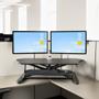 STARTECH Corner Sit Stand Desk Converter w/ Keyboard Tray - Height Adjustable Ergonomic Desktop Standing Workstation (ARMSTSCORNR)