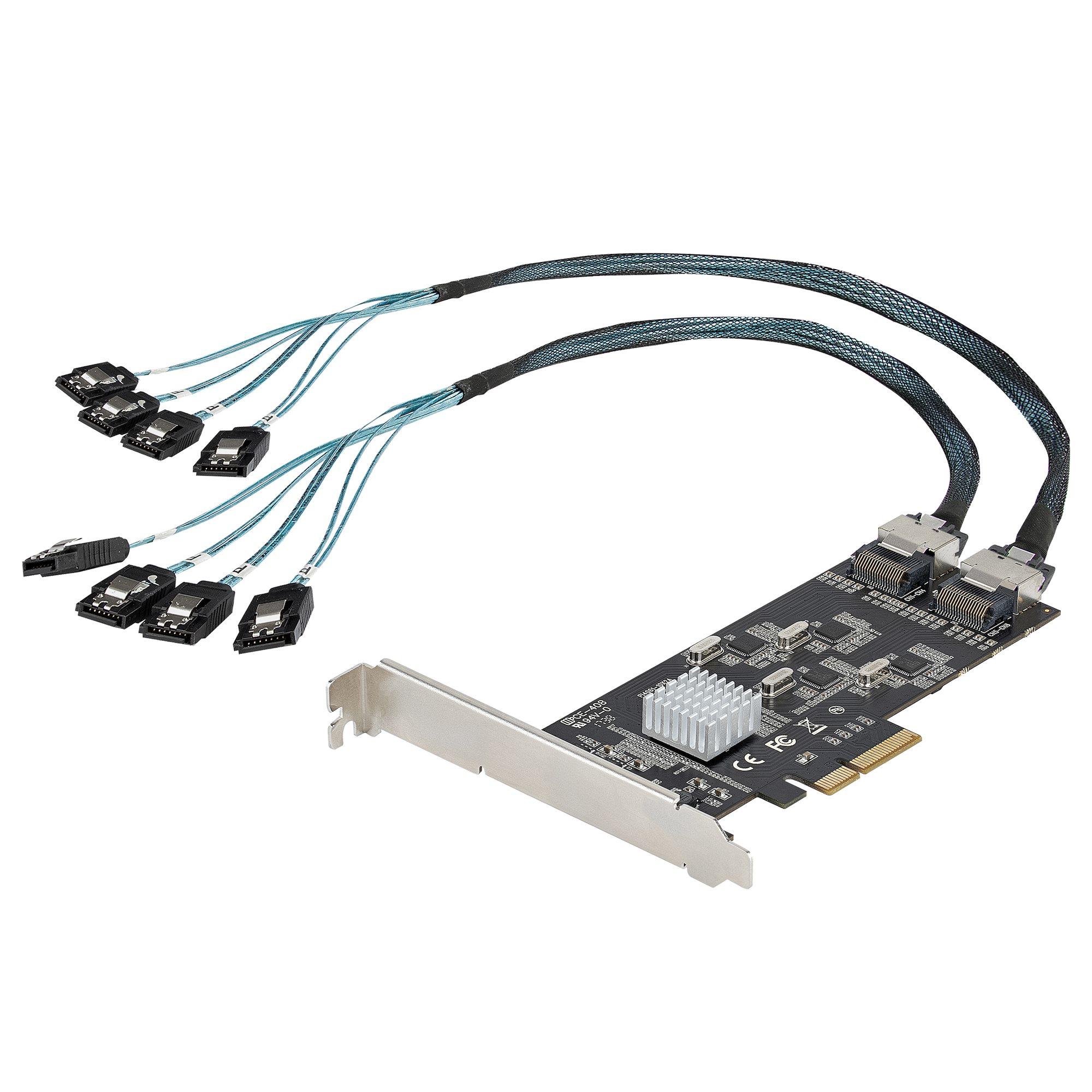 STARTECH SATA PCIe controller 8 port - 6Gbit/s SATA PCIe interface card - PCIe x4 Gen2 to SATA III - SATA HDD/SSD