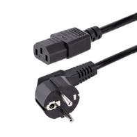 StarTech 3m (10ft) Computer Power Cord, 18AWG, EU Schuko to C13 Power Cord, 10A 250V, Black Replacement AC Cord, TV/Monitor Power Cable, Schuko CEE 7/7 to IEC 60320 C13 Power Cord - PC Power Supply Cable (713E