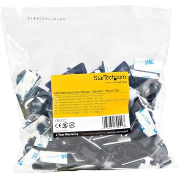 STARTECH 100 Pack of Self-Adhesive Cable Clamp - Medium (CBMCC2)