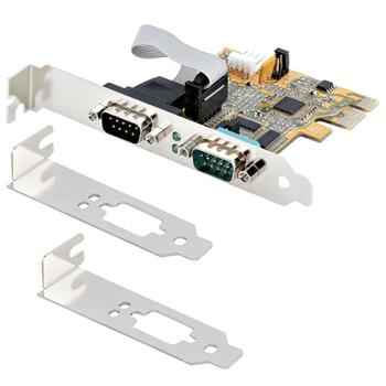 STARTECH PCIE DUAL SERIAL PORT CARD - 16C1050 UART 5V/12V STATUS LIGHT CTLR (21050-PC-SERIAL-CARD)