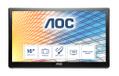 AOC e1659Fwu 15.6" 16:9 Black WLED 1366x768, TN 170/160 (CR10), 500:1, 5ms, USB x1, Tilt, USB, the perfect USB powered portable monitor accessory for laptop and computer. (E1659FWU)