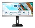 AOC CU34P2A - LED monitor - curved - 34" - 3440 x 1440 UWQHD @ 100 Hz - VA - 300 cd/m² - 3000:1 - 1 ms - 2xHDMI, DisplayPort - speakers - black (CU34P2A)