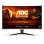 AOC Gaming CQ32G2SE/BK - LED monitor - gaming - curved - 32" (31.5" viewable) - 2560 x 1440 QHD @ 165 Hz - VA - 300 cd/m² - 3000:1 - 1 ms - 2xHDMI, DisplayPort - speakers - black, red