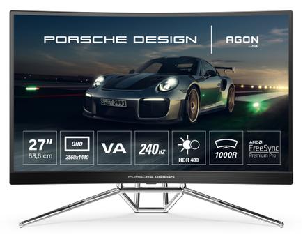 AOC Porsche PD27 LED display 68.6 cm (27&quot;) 2560 x 1440 pixels 2K Ultra HD Black (PD27)