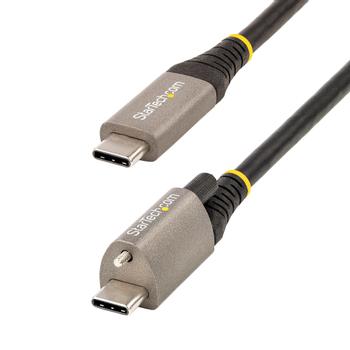 STARTECH StarTech.com 20in 50cm Top Screw Locking USB C Cable 10Gbps, USB 3.1/3.2 Gen 2 Type-C Cable, 100W (5A) Power Delivery Charging, DP Alt Mode, Single Screw Lock, USB-C to C Cord - Thunderbolt 3 Compatib (USB31CCTLKV50CM)