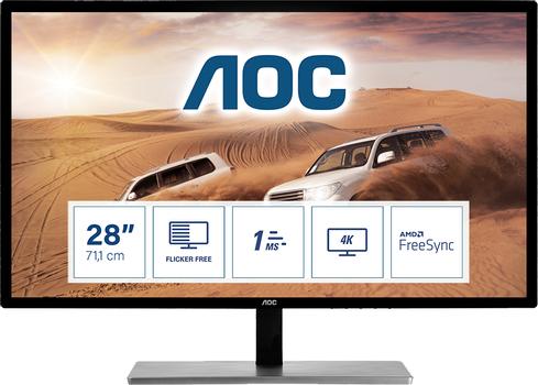 AOC Monitor AOC U2879VF 28inch, 4K, D-Sub/ DVI/ HDMI/ DP. (U2879VF)