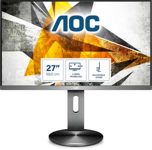 AOC I2790PQU - LED monitor - 27" - 1920 x 1080 Full HD (1080p) @ 60 Hz - IPS - 250 cd/m² - 1000:1 - 4 ms - HDMI, VGA, DisplayPort - speakers (I2790PQU/BT)