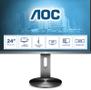 AOC I2490PXQU/ BT - LED monitor - 23.8" - 1920 x 1080 Full HD (1080p) @ 60 Hz - IPS - 250 cd/m² - 1000:1 - 4 ms - HDMI, VGA, DisplayPort - speakers