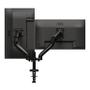 AOC Dual monitor arm clamped to desks holds two displays up to 27in size. 360 deg pivot range wide tilt range 230 mm height range delivers huge flexibility IN (AD110D0)
