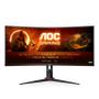 AOC Gaming CU34G2/BK - LED monitor - gaming - curved - 34" - 3440 x 1440 WQHD @ 100 Hz - VA - 300 cd/m² - 3000:1 - 1 ms - 2xHDMI, DisplayPort - black