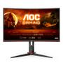 AOC Gaming CQ27G2U/ BK - LED monitor - gaming - curved - 27" - 2560 x 1440 QHD @ 144 Hz - VA - 250 cd/m² - 3000:1 - 1 ms - 2xHDMI, VGA, DisplayPort - speakers - black (CQ27G2U/BK)
