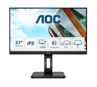 AOC 27P2C - LED monitor - 27" - 1920 x 1080 Full HD (1080p) @ 75 Hz - IPS - 250 cd/m² - 1000:1 - 4 ms - HDMI, DisplayPort,  USB-C - speakers - black (27P2C)