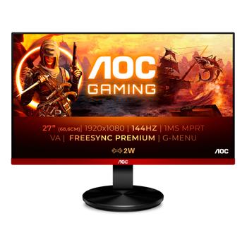 AOC Gaming G2790VXA - LED monitor - gaming - 27" - 1920 x 1080 Full HD (1080p) @ 144 Hz - VA - 350 cd/m² - 3000:1 - 1 ms - HDMI, DisplayPort - speakers - black, red (G2790VXA)