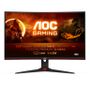 AOC Gaming C24G2AE/BK - LED monitor - gaming - curved - 24" (23.6" viewable) - 1920 x 1080 Full HD (1080p) @ 165 Hz - VA - 250 cd/m² - 3000:1 - 1 ms - 2xHDMI, 2xDisplayPort, VGA - speakers - black, red