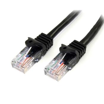 STARTECH 1M CAT 5E BLACK SNAGLESS ETHERNET RJ45 CABLE MALE TO MALE CABL (45PAT1MBK)