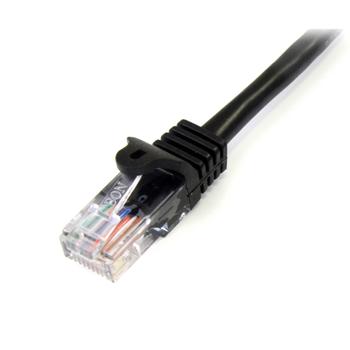 STARTECH 0.5M BLACK CAT5E CABLE SNAGLESS ETHERNET CABLE - UTP CABL (45PAT50CMBK)