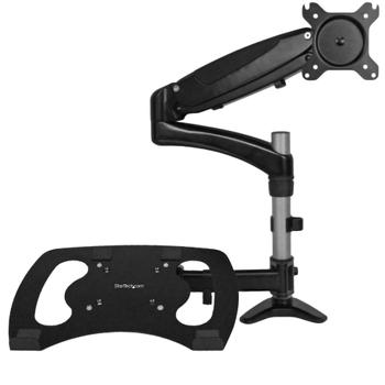 STARTECH Desk-Mount Monitor Arm with Laptop Stand - Full Motion - Articulating (ARMUNONB)