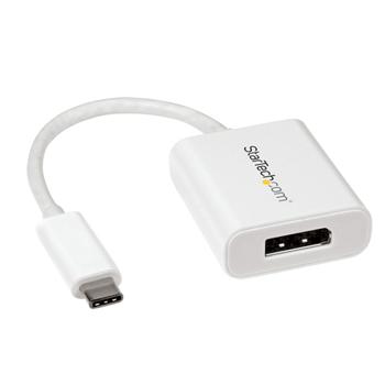STARTECH USB-C to DisplayPort Adapter - USB Type-C to DP Converter - Thunderbolt 3 port compatible - 4K 60Hz - White (CDP2DPW)