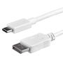 STARTECH StarTech.com 3ft/1m USB C to DisplayPort 1.2 Cable 4K 60Hz, USB-C to DisplayPort Adapter Cable HBR2, USB Type-C DP Alt Mode to DP Monitor Video Cable, Compatible with Thunderbolt 3, White - USB-C Male