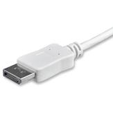 StarTech 3ft/1m USB C to DisplayPort 1.2 Cable 4K 60Hz, USB-C to DisplayPort Adapter Cable HBR2, USB Type-C DP Alt Mode to DP Monitor Video Cable, Compatible with Thunderbolt 3, White - USB-C Male to DP Male ( (CDP2DPMM1MW)