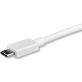 StarTech 3ft/1m USB C to DisplayPort 1.2 Cable 4K 60Hz, USB-C to DisplayPort Adapter Cable HBR2, USB Type-C DP Alt Mode to DP Monitor Video Cable, Compatible with Thunderbolt 3, White - USB-C Male to DP Male ( (CDP2DPMM1MW)