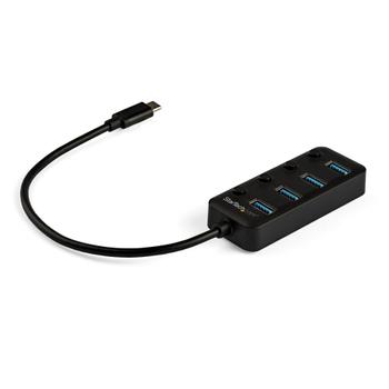 STARTECH 4-PORT USB C HUB-4X USB-A INDIVIDUAL ON/OFF SWITCHES PERP (HB30C4AIB)