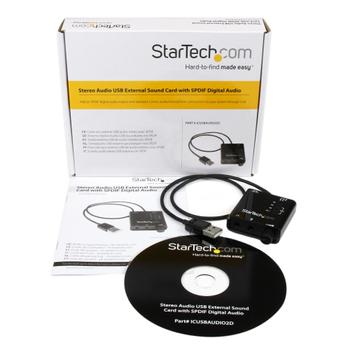 STARTECH USB Stereo Audio Adapter External Sound Card with SPDIF Digital Audio (ICUSBAUDIO2D)