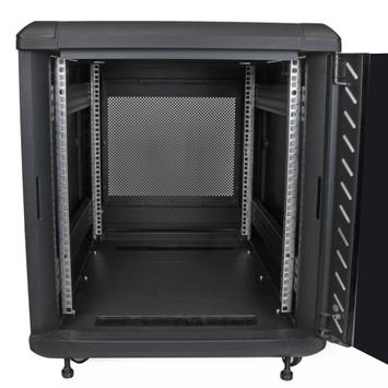 StarTech 12U AV Rack Cabinet - Network Rack with Glass Door - 19 inch Computer Cabinet for Server Room or Office (RK1236BKF) - rack - 12U (RK1236BKF)