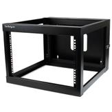 StarTech 6U Hinged Open Frame Wall Mount Network Rack - 4-Post 22" Depth Swing Out Computer Equipment Rack - 110lbs capacity (RK619WALLOH) - rack - 6U (RK619WALLOH)