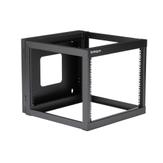 StarTech "8U Hinged Open Frame Wall Mount Network Rack - 4-Post 22"" Depth Swing Out Computer Equipment Rack - 140lbs capacity (RK819WALLOH)" - rack - 8U (RK819WALLOH)