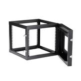 StarTech "8U Hinged Open Frame Wall Mount Network Rack - 4-Post 22"" Depth Swing Out Computer Equipment Rack - 140lbs capacity (RK819WALLOH)" - rack - 8U (RK819WALLOH)