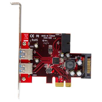 STARTECH "4-Port PCI Express USB 3.0 Card - 2 External, 2 Internal - SATA Power" (PEXUSB3S2EI)