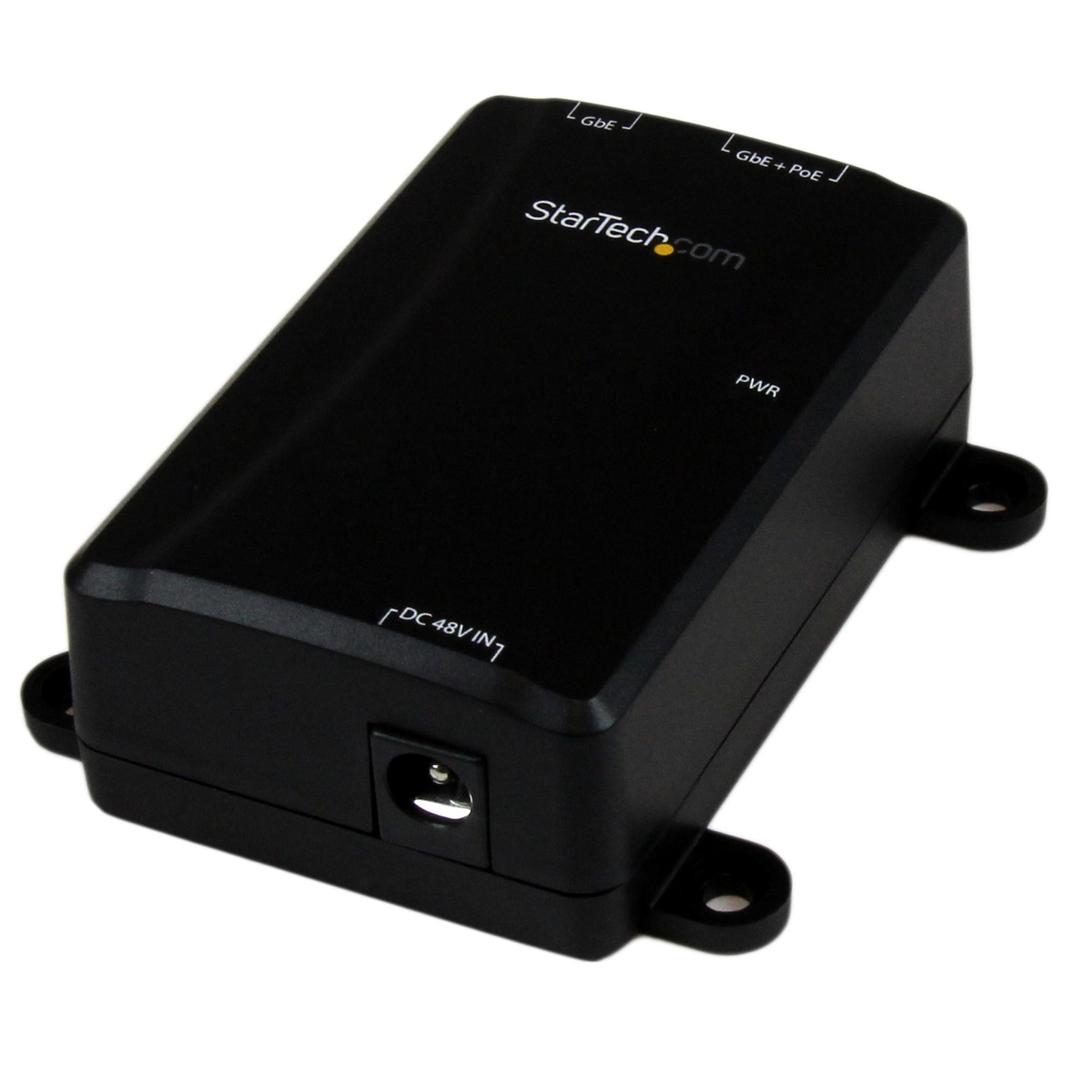 StarTech - 1 Port Gigabit Midspan - PoE+ Injector - 802.3at and 802.3af - Wall-Mountable Power over Ethernet Injector Adapter (POEINJ1GW) - strøminjektor - 30 watt