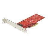 StarTech x4 PCI Express to M.2 PCIe SSD Adapter Card - for M.2 NGFF SSD - Grensesnittsadapter - M.2 - Expansion Slot to M.2 - M.2 Card - PCIe x4 - rød (PEX4M2E1)