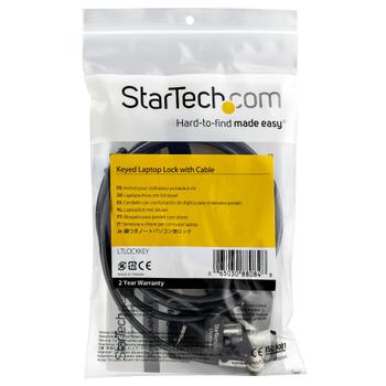 STARTECH KEYED CABLE LOCK - 2M (6.5) STEEL CABLE PUSH-TO-LOCK BUTTON (LTLOCKKEY)