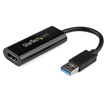StarTech USB 3.0 to HDMI Adapter, 1080p (1920x1200),  Slim/ Compact USB to HDMI Display Adapter Converter for Monitor, USB Type-A External Video & Graphics Card, Black, Windows Only - USB to HDMI Adapter (USB32H (USB32HDES)