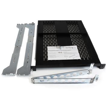StarTech 2U Vented Sliding Server Rack Shelf w/ Cable Management Arm - 27.7 to 31.6in Adjustable Mounting Depth - 50lb - 24in Deep - rack-hylle - 2U (UNISLDSHF192)