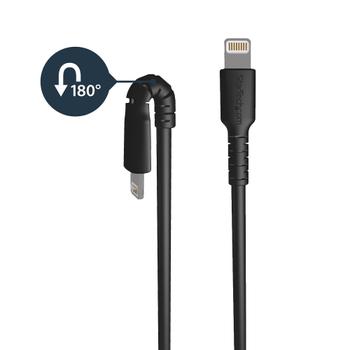 STARTECH 1M USB TO LIGHTNING CABLE APPLE MFI CERTIFIED - BLACK CABL (RUSBLTMM1MB)