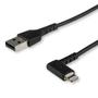 STARTECH StarTech.com 2m Angled Lightning to USB Black Cable