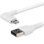 STARTECH 1M ANGLED LIGHTNING TO USB CABLE-APPLE MFI CERTIFIED-WHITE CABL