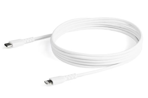 STARTECH 2M USB C TO LIGHTNING CABLE WHITE - ARAMID FIBER CABL (RUSBCLTMM2MW)