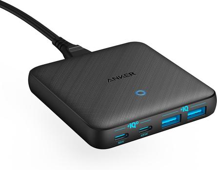ANKER USBC Fast charge 63W 4port 3.0 USB C Snabbladdare,  Ladda 4 enheter samtidigt,  45W, Ultra-Slim (A2046G12)