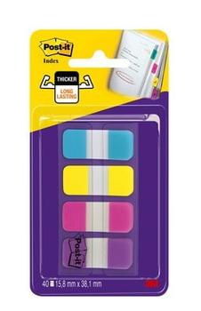 3M Post-it Index Strong 15, 8x38, 1mm 4 colours (40) (7100074094*6)