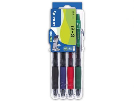 PILOT Gelbläckpenna G-2 Set2Go Basic (4) (S4/0551652)