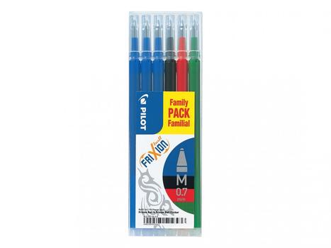 PILOT Frixion Clicker 0,7mm refill assorterte farger (6) (BLS-FR7-S6-2)