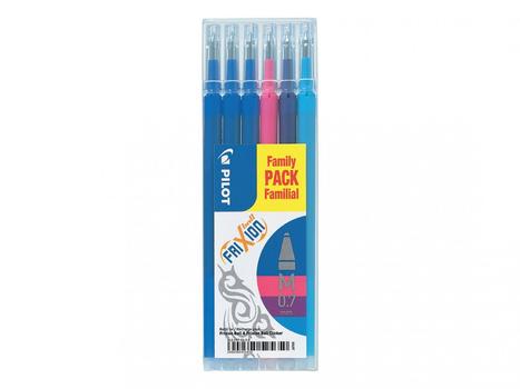 PILOT Frixion Clicker 0,7mm refill assorterte farger (6) (BLS-FR7-S6-3)