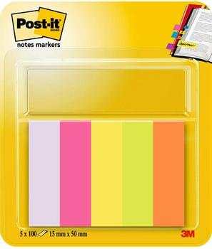 3M Post-It Märkflik 15x50 papper ass. neon (5) (7100172770*6)