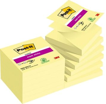 3M Post-it SS Z-Note 76mmx76mm gul (12) (7000048167)